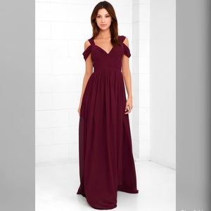 Lulu’s Make Me Move burgundy maxi dress